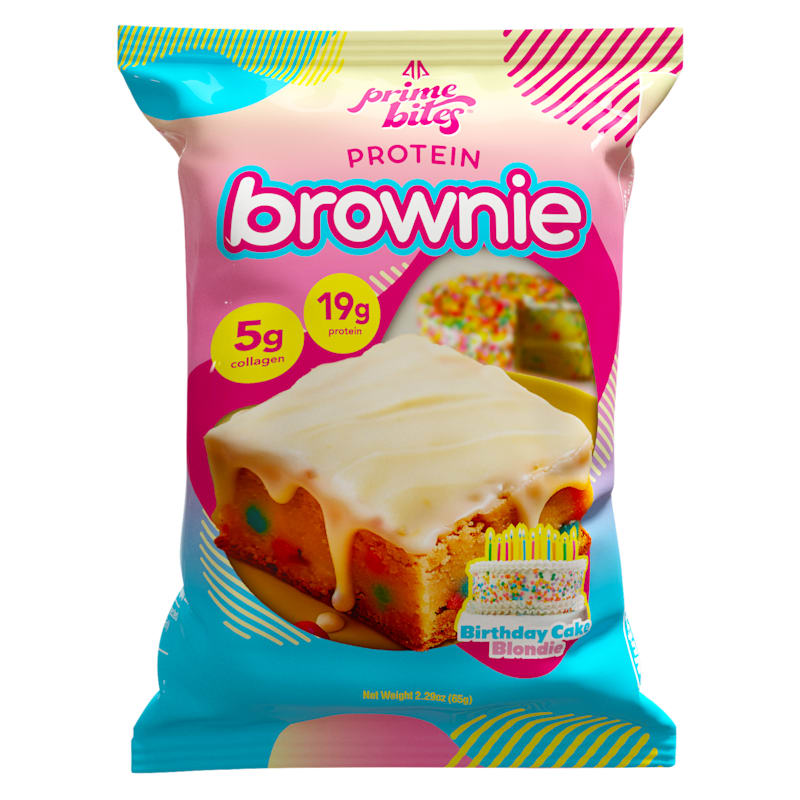 Alpha Prime Supplements Prime Bites Birthday Cake Blondie Brownie