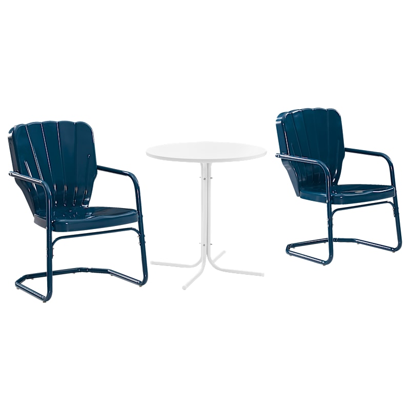 Crosley Ridgeland Chairs and Table Outdoor Metal 3-Piece Bistro Set