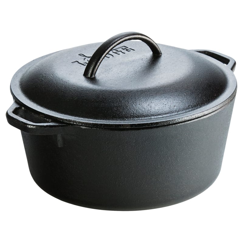 Lodge 5-Quart Cast Iron Dutch Oven with Assist Handles