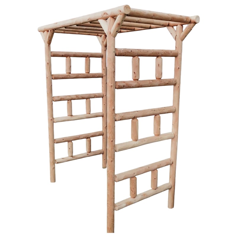 Lakeland Mills Cedar Log Arbor Outdoor Garden Arch