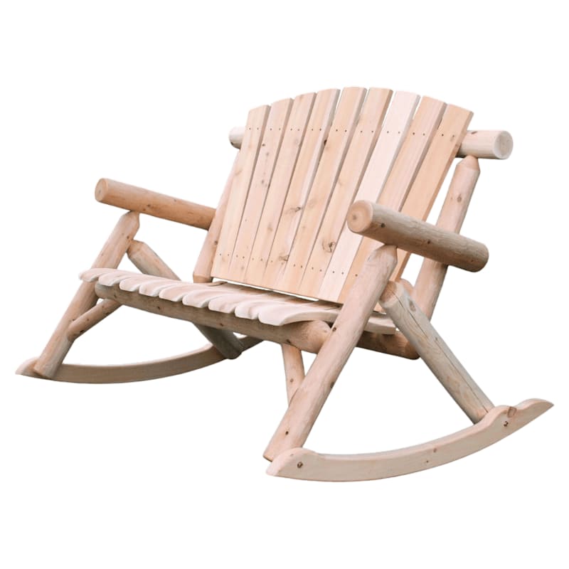 Lakeland Mills Cedar Log Rocking Love Seat