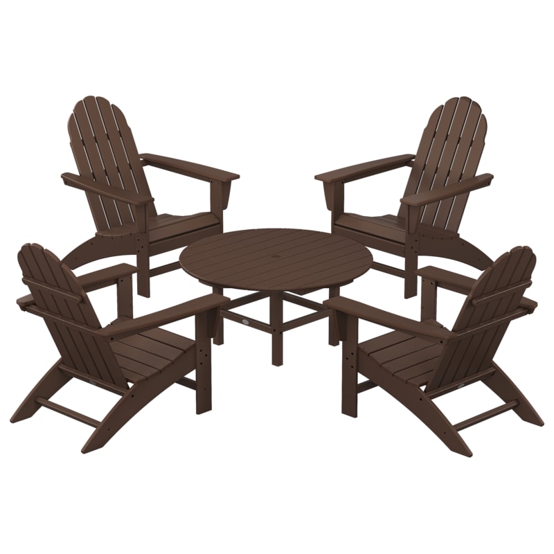 POLYWOOD Vineyard 5-Piece Adirondack Chair Conversation Set