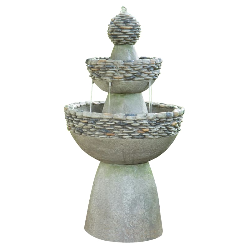 Teamson Home 3-Tier Stone Pedestal Outdoor Water Fountain