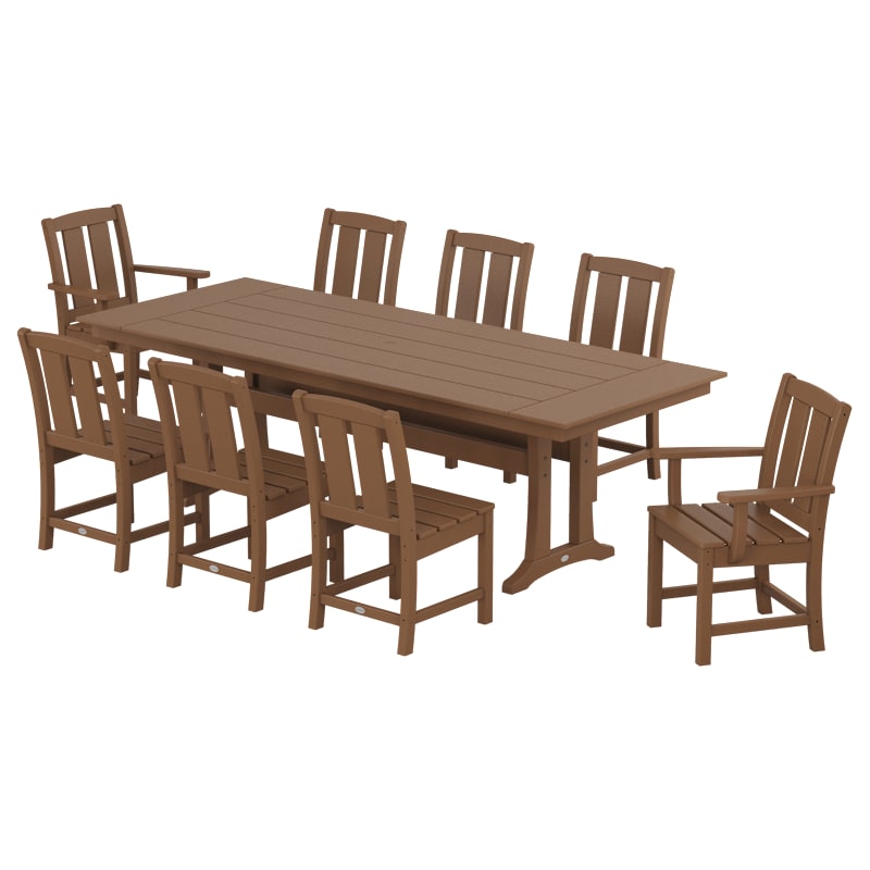 POLYWOOD Mission 9-Piece Farmhouse Dining Set with Trestle Legs
