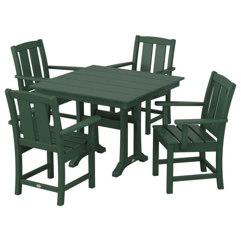 POLYWOOD Mission 5-Piece Farmhouse Dining Set with Trestle Legs