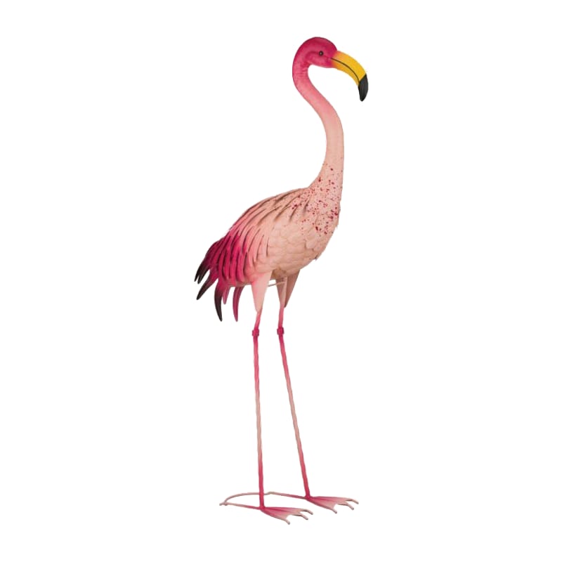 Regal Art and Gift Speckled Flamingo with Head Up Outdoor Decor