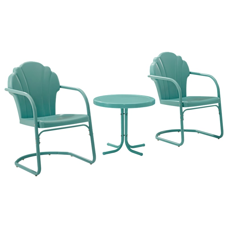Crosley Tulip Armchairs and Table Outdoor Metal 3-Piece Set