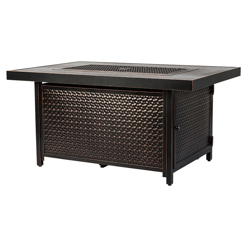 Fire Sense Weyland Aluminum Rectangular Liquid Propane Gas Fire Pit