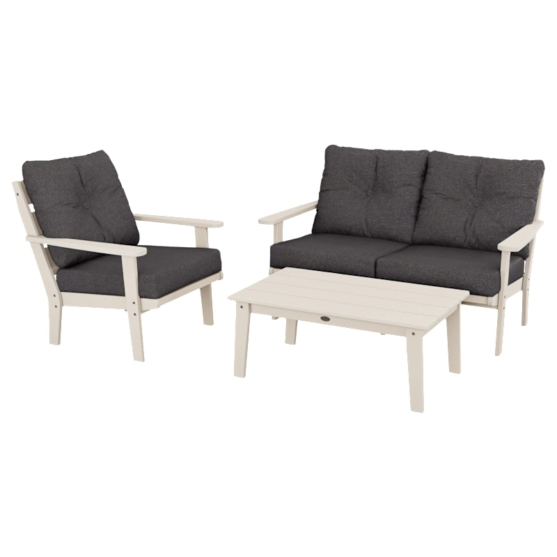 POLYWOOD Lakeside 3-Piece Deep-Seating Set with Coffee Table