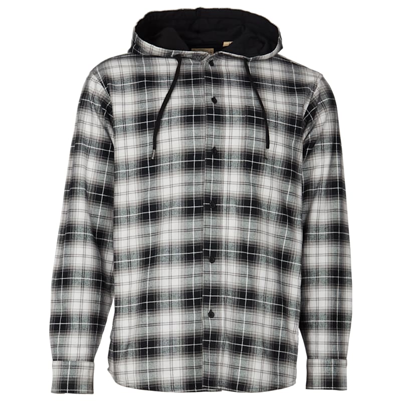 RedHead Hooded Jersey-Lined Flannel Long-Sleeve Shirt for Men