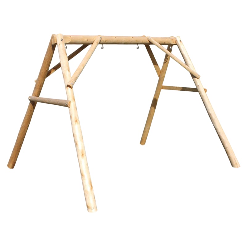 Lakeland Mills Cedar Log 5' A-Frame Porch Swing Frame with Predrilled Holes