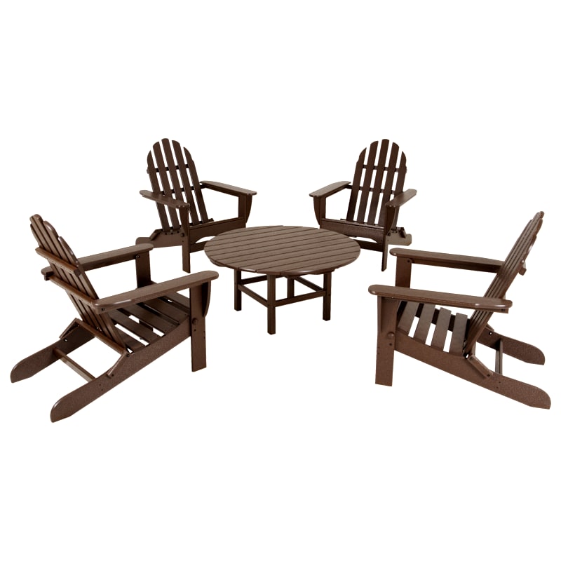 POLYWOOD Classic Folding Adirondack 5-Piece Conversation Group