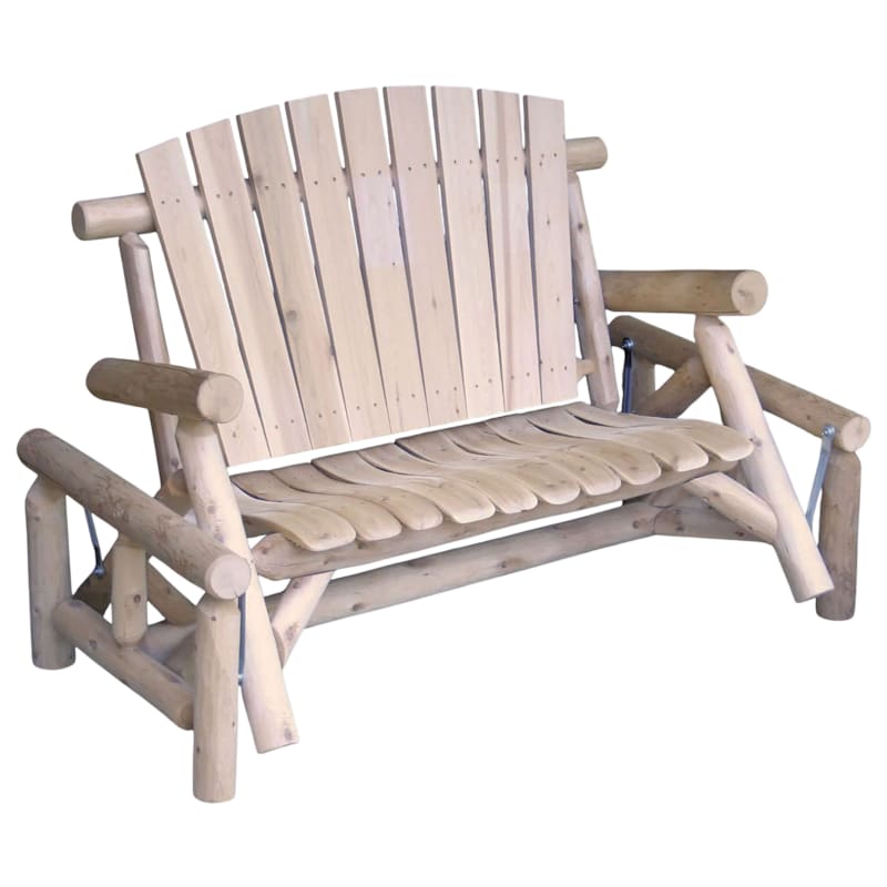Lakeland Mills Cedar Log Glider Bench