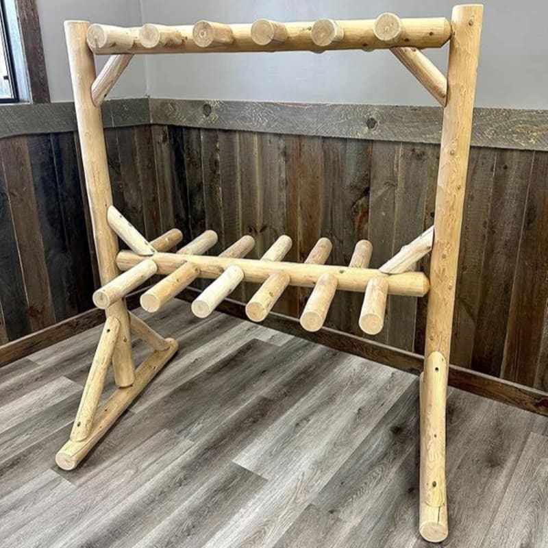 Lakeland Mills Cedar Log Ski Rack