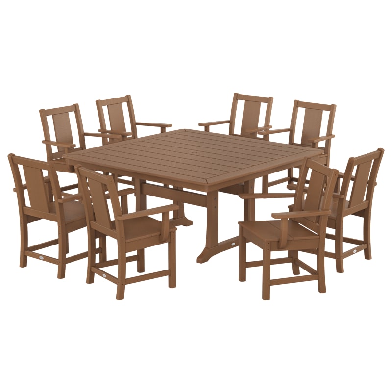 POLYWOOD Prairie 9-Piece Square Dining Set with Trestle Legs
