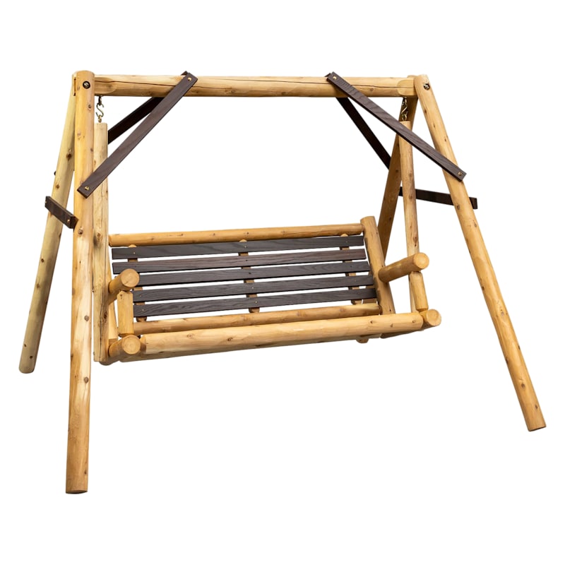 Lakeland Mills ThermaFusion Cedar Log 5' Freestanding A-Frame Yard Swing Set