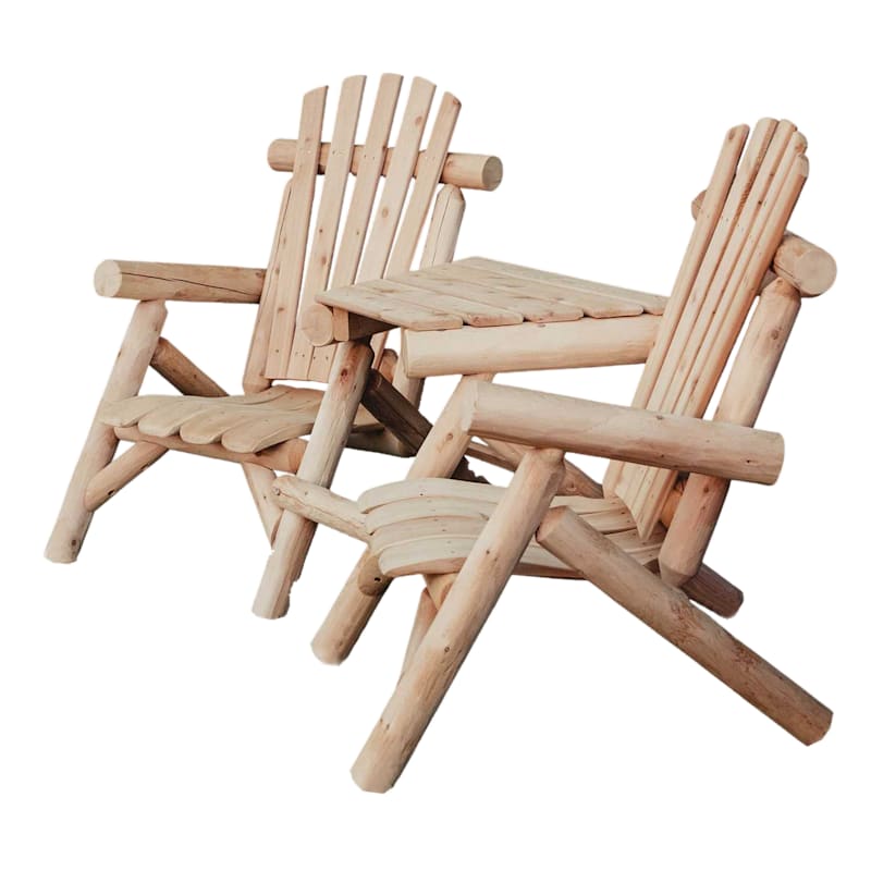 Lakeland Mills Cedar Log Visa-Tete Angled-Seat Conversation Bench