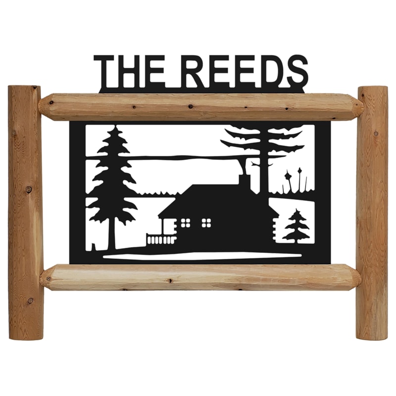 Full Moon Signs Personalized Cedar Log Cabin Sign