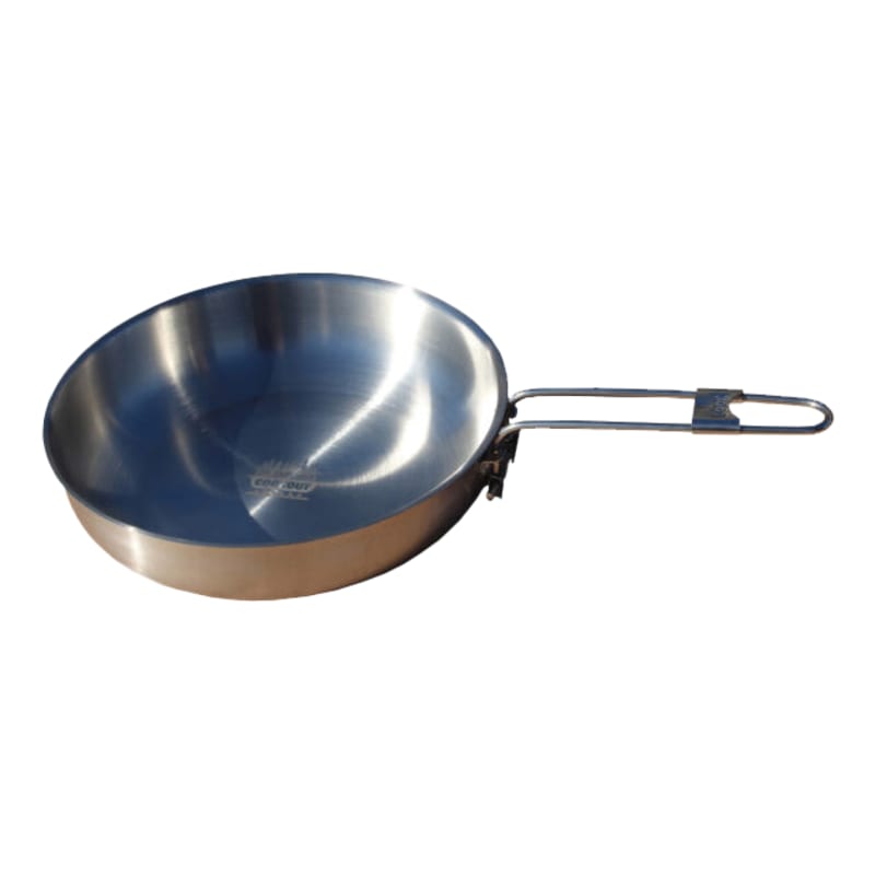 Mr. Outdoors Cookout Stainless Steel Fry Pan with Folding Handle