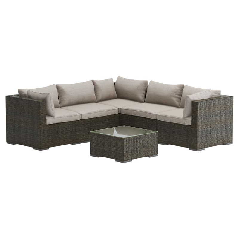 Well Traveled Living Patio Sense Sino Wicker Sofa Set