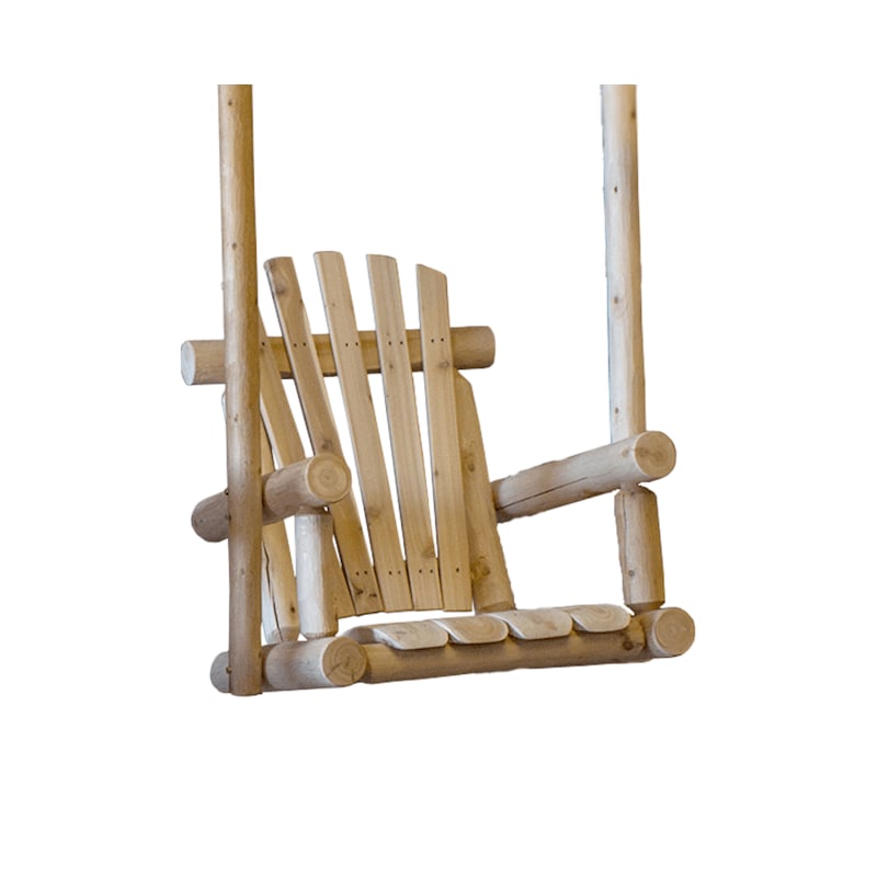 Lakeland Mills Cedar Log Single-Chair Porch Swing