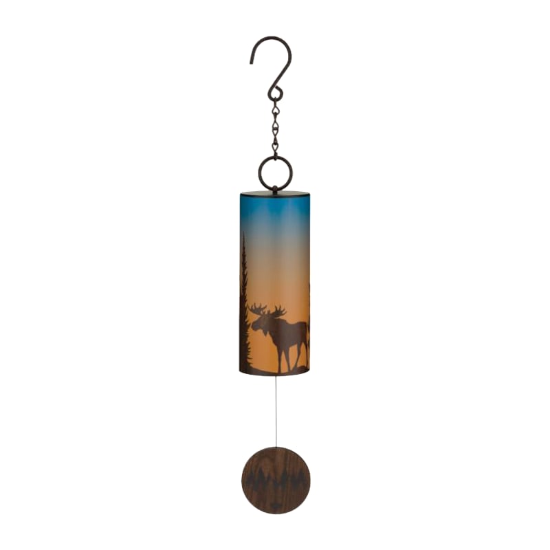 Regal Art and Gift Night Sky with Moose Wind Bell