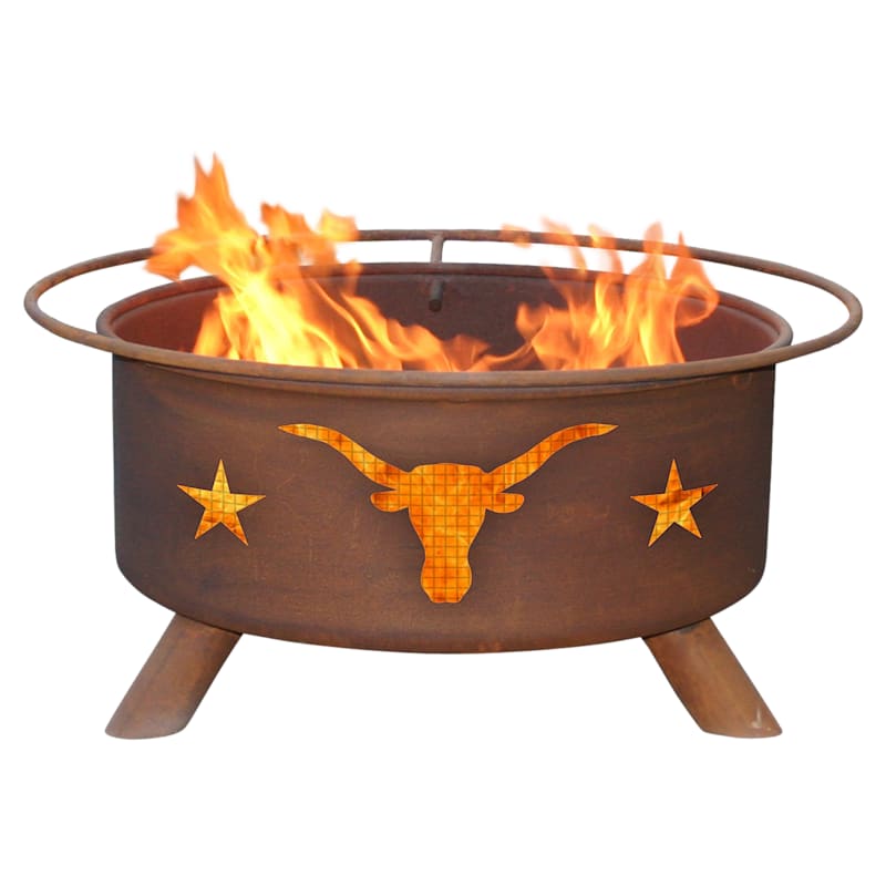 Patina Texas Longhorn Fire Pit