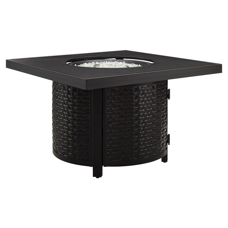 Fire Sense Dalton Aluminum Square Liquid Propane Gas or Natural Gas Fire Pit