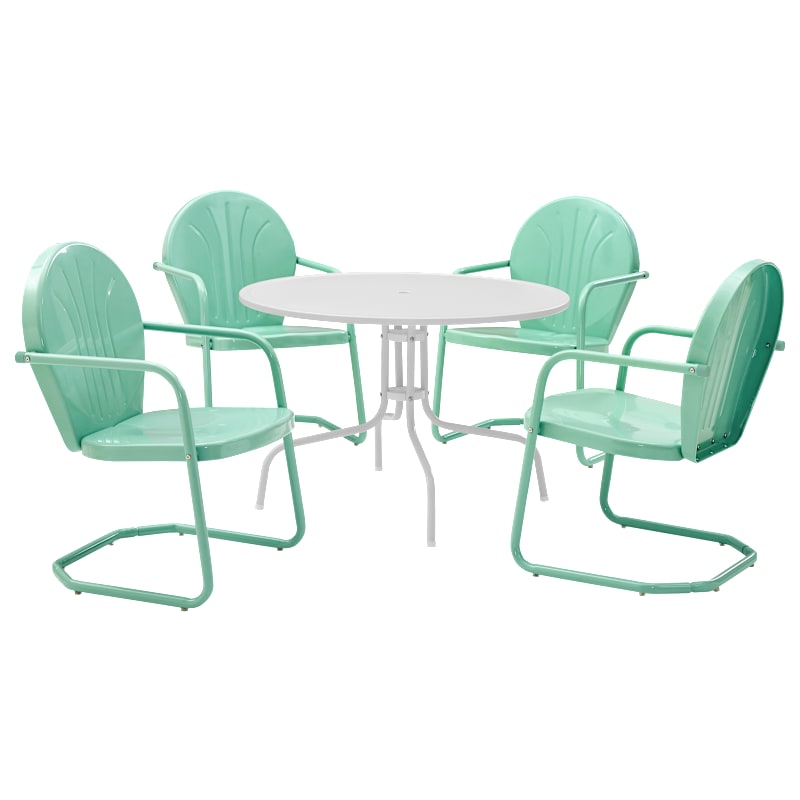 Crosley Griffith Chairs and Table Outdoor Metal 5-Piece Dining Set