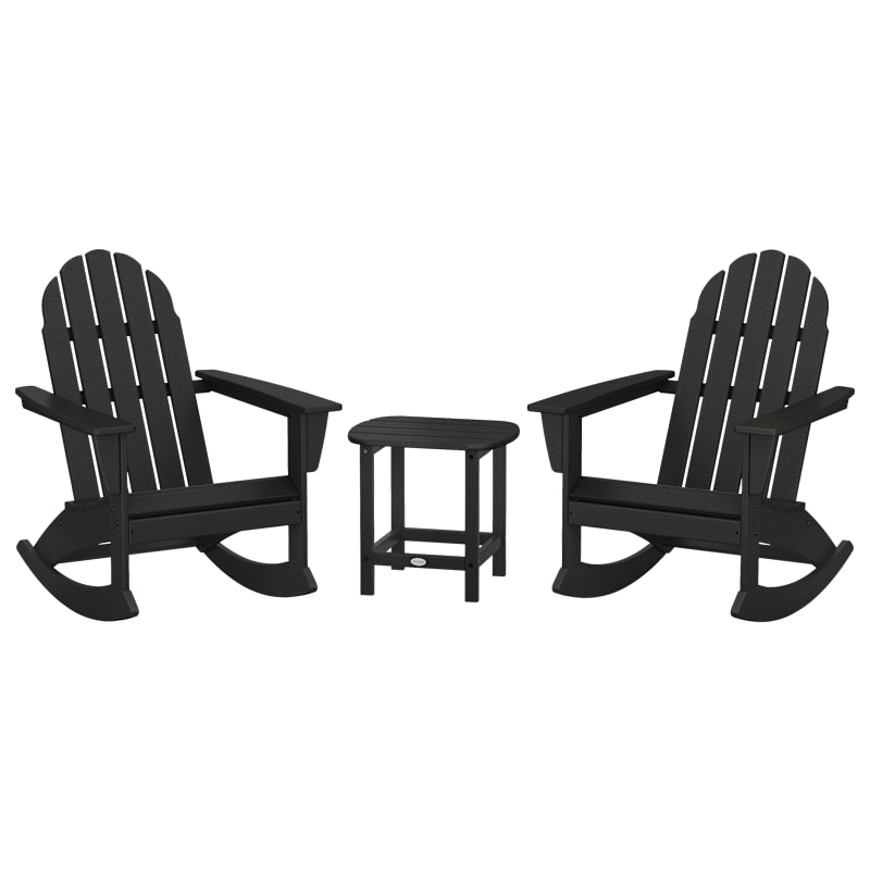 POLYWOOD Vineyard 3-Piece Adirondack Rocking Chair Set with South Beach Side Table