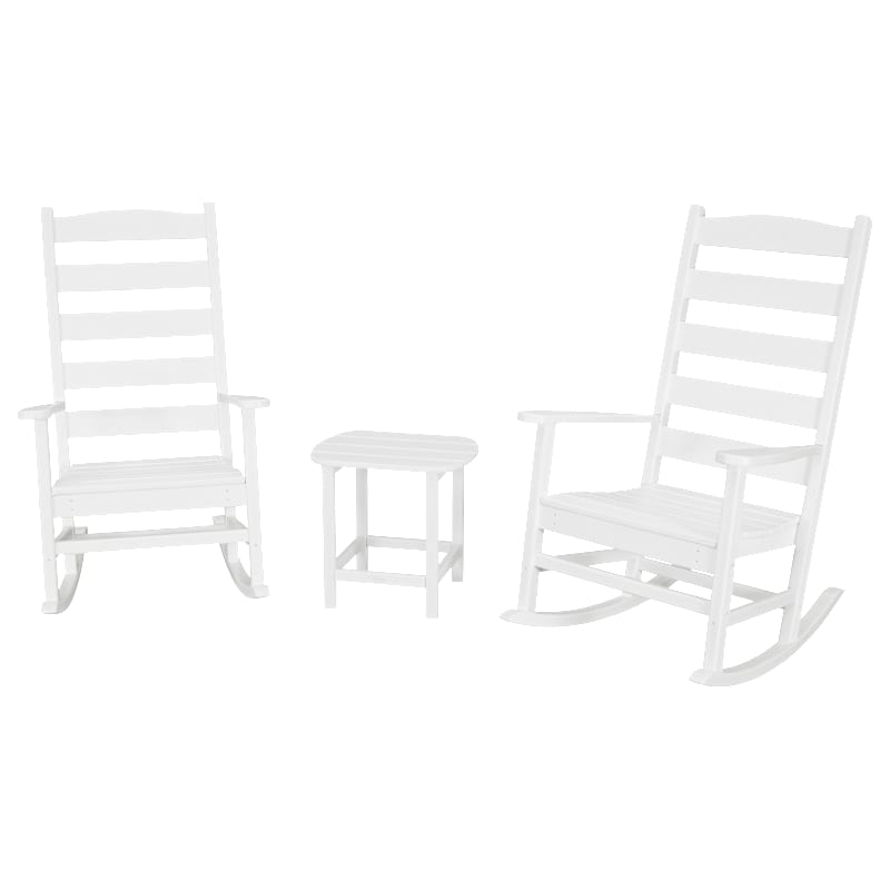 POLYWOOD Shaker 3-Piece Porch Rocking Chair Set