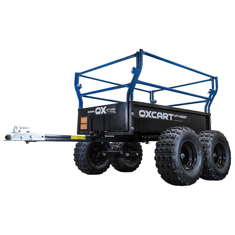 OxCart QUAD Trail Boss One Ton 25 cu. ft. Mesh-Free ATV Lift-Assisted Dump Utility Trailer
