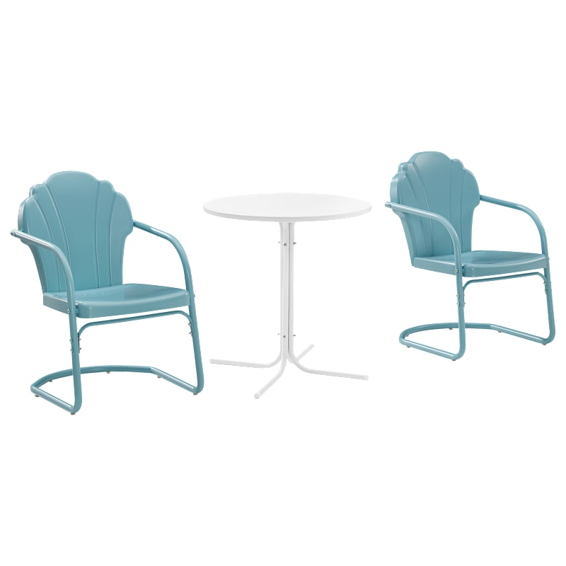 Crosley Tulip Outdoor Metal Armchairs and Table 3-Piece Set