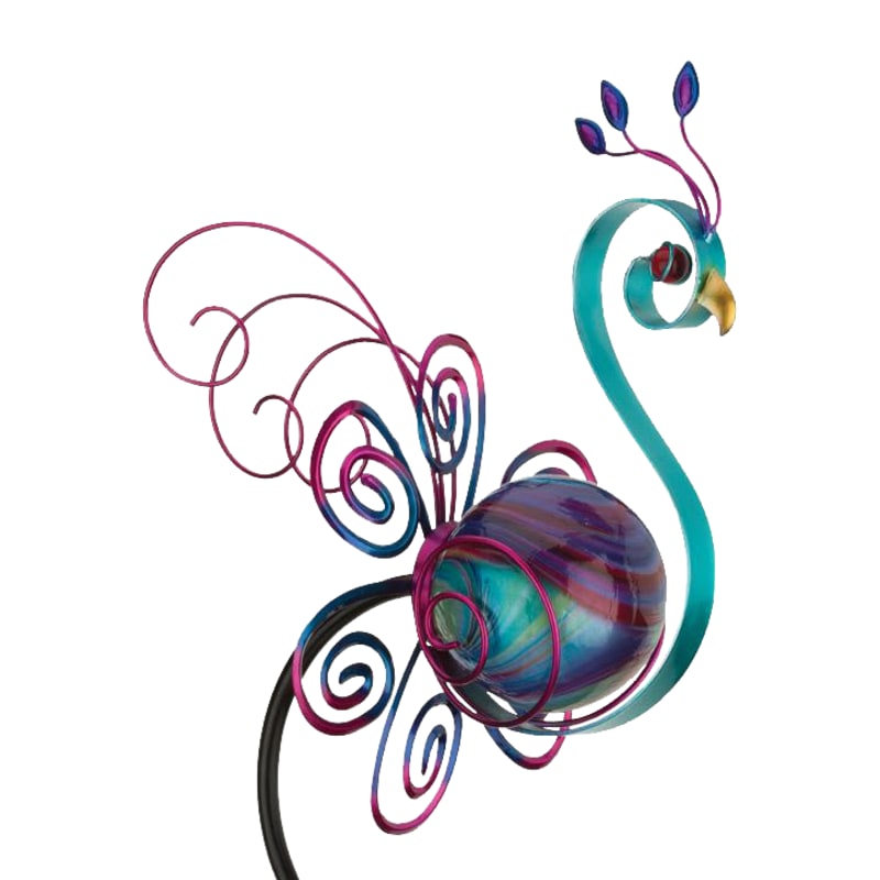 Regal Art and Gift Peacock Swirl Solar Stake Yard Decor