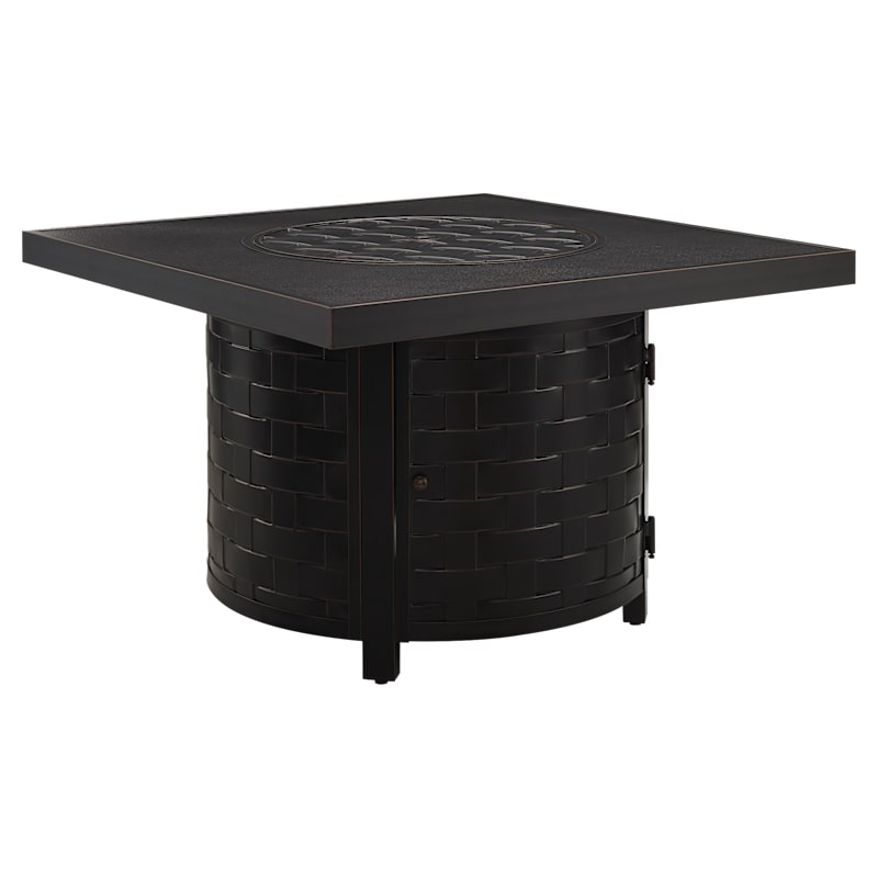 Fire Sense Henley Aluminum Square Liquid Propane Gas or Natural Gas Fire Pit