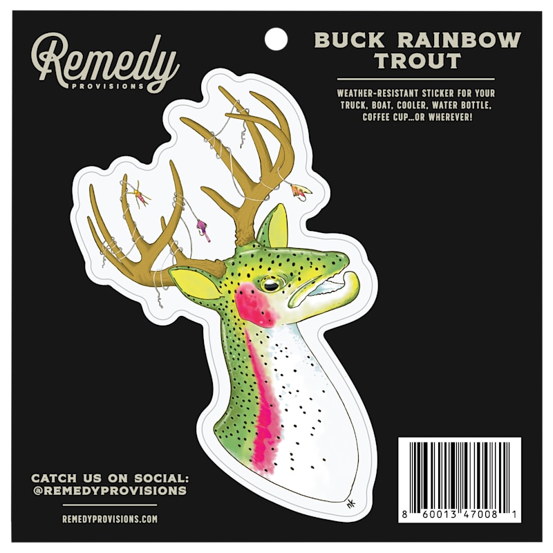 Remedy Provisions Buck Rainbow Trout Sticker