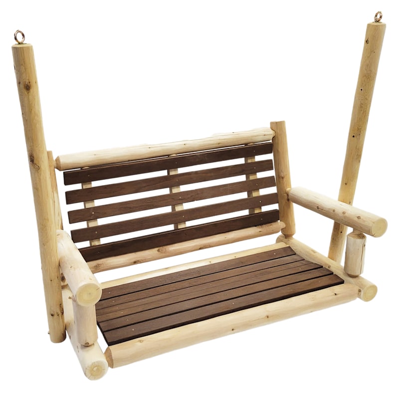 Lakeland Mills ThermaFusion Cedar Log 4' Porch Swing