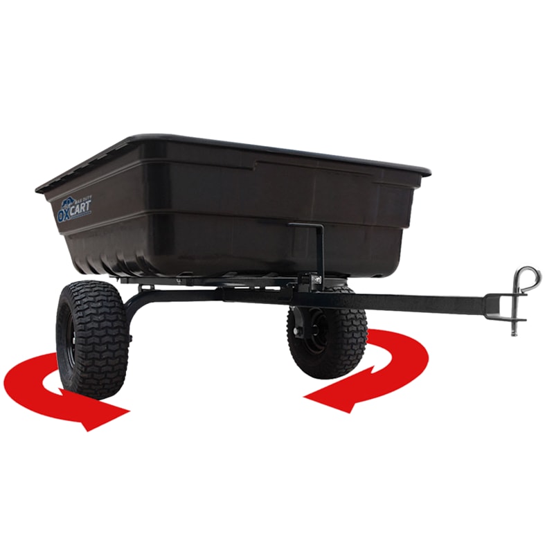 OxCart Green Thumb 12-14 cu. ft. Lift-Assist and Swivel Dump Cart with Run-Flat Tires and Wheelbarrow Conversion Combo