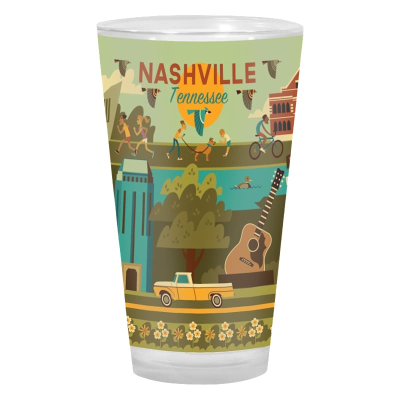 Lantern Press Nashville Geometric Pint Glass
