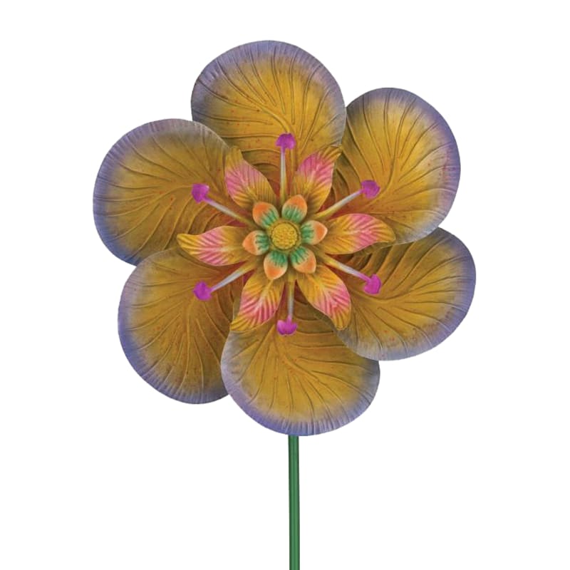 Regal Art and Gift Textured Purple Flower Spinner Stake