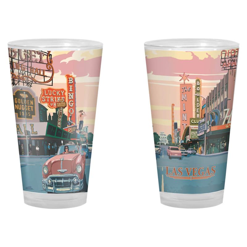 Lantern Press Vintage Las Vegas Strip Pint Glass