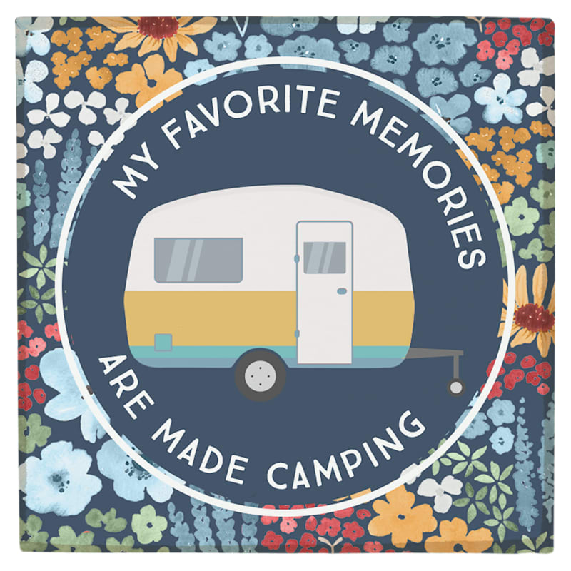 Sincere Surroundings Memories Camping Square Magnet