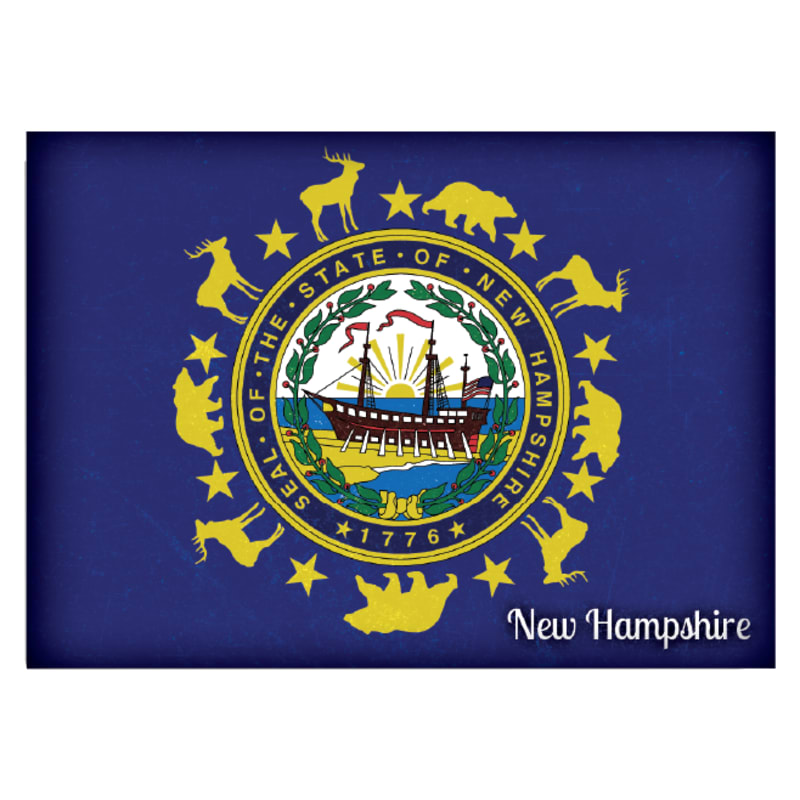 New Hampshire Hunting-Themed State Flag Souvenir Magnet