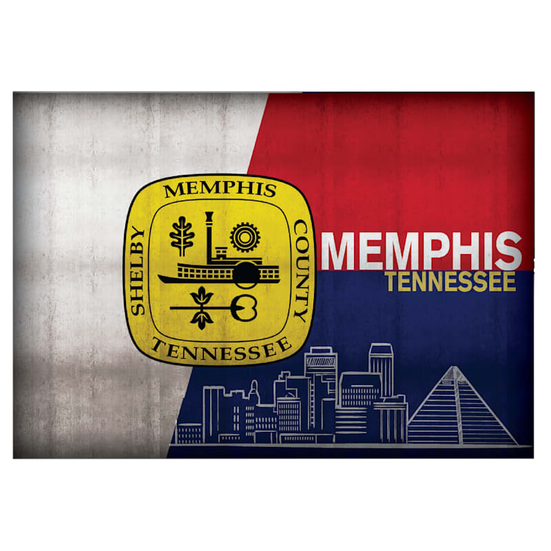 Memphis Themed City Flag Souvenir Magnet