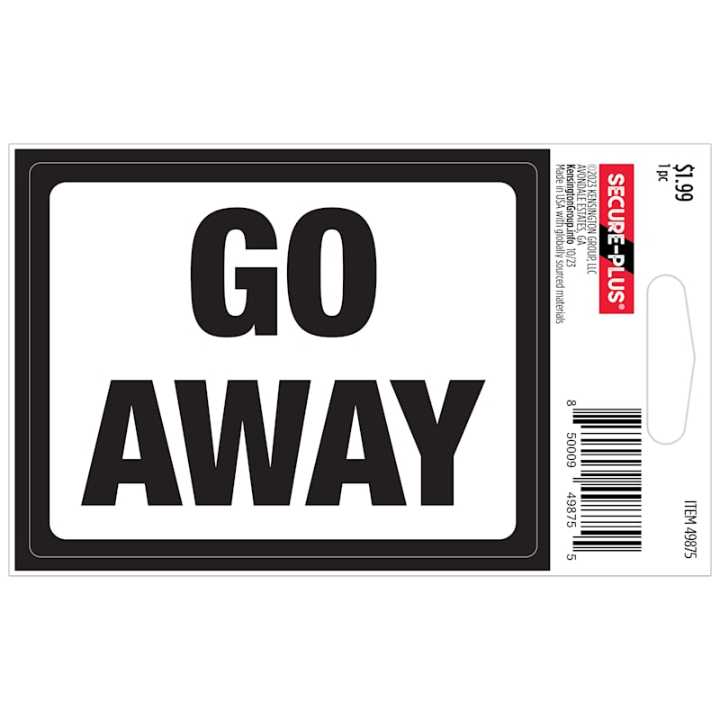 Secure-Plus Go Away Sticker