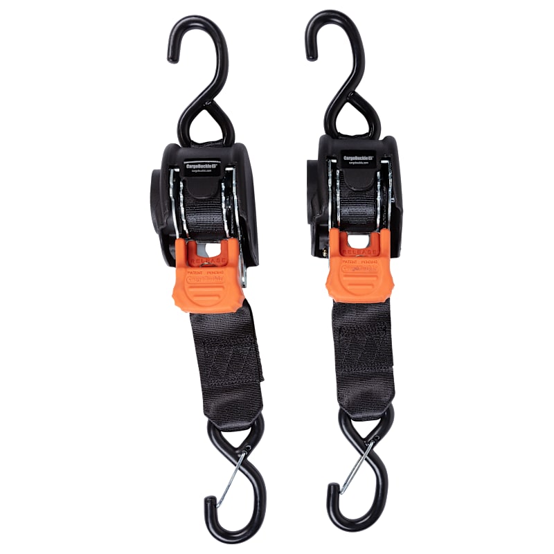 CargoBuckle Mini G3 Retractable Ratchet Tie-Down with Dual S-Hooks