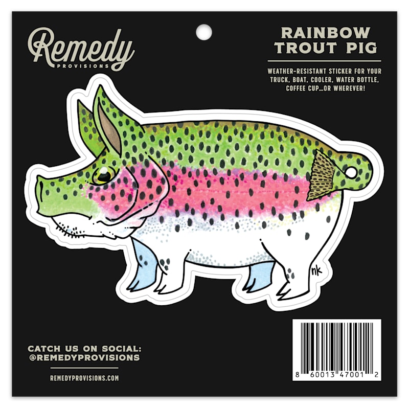 Remedy Provisions Rainbow Trout Pig Sticker
