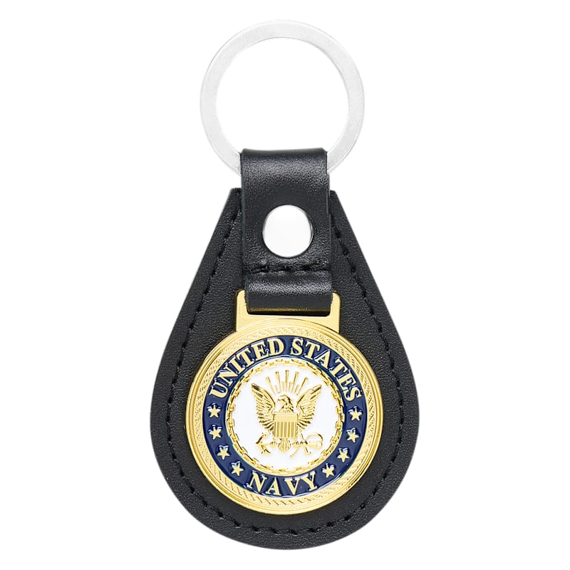 Bass Pro Shops Navy Leather Keychain