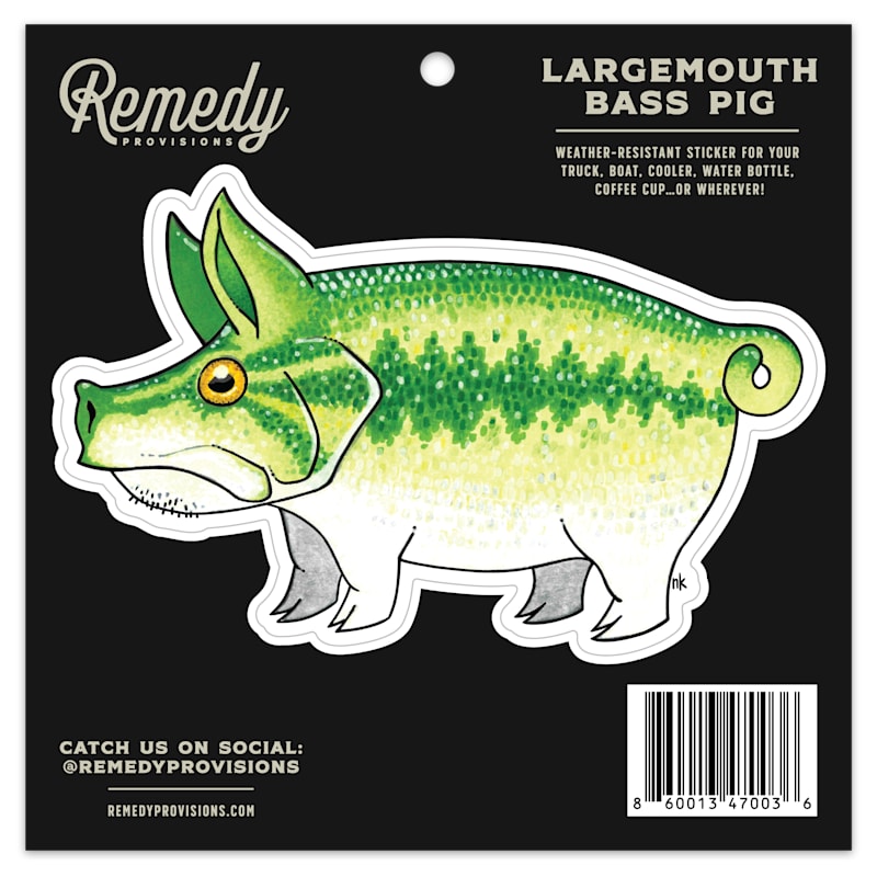 Remedy Provisions Largemouth Bass Pig Sticker