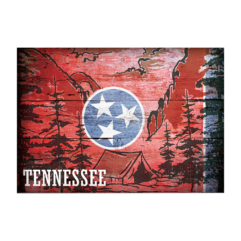 Tennessee Camping-Themed State Flag Souvenir Magnet